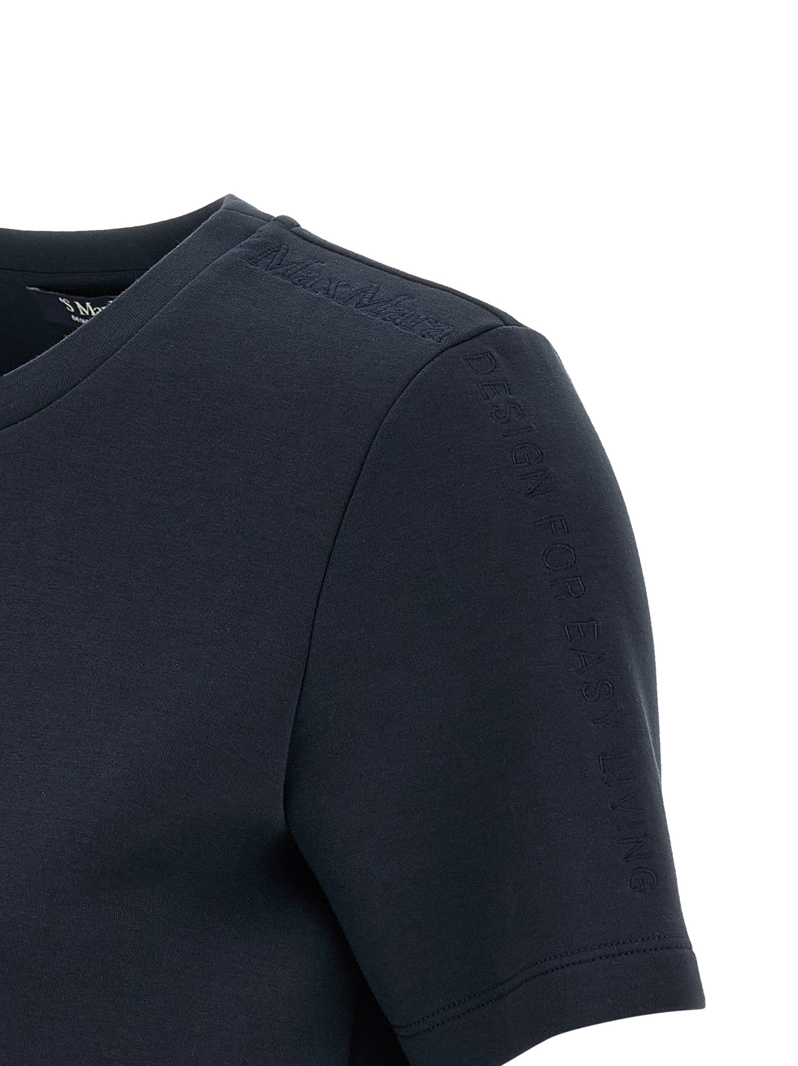 'S Max Mara 78% cotton t-shirt in navy — view 4