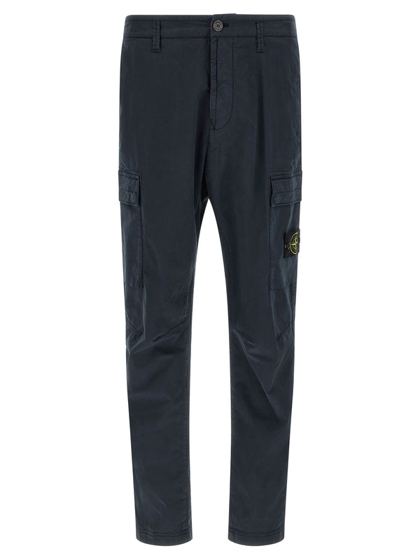 Stone Island 97% cotton cargo pants in blue