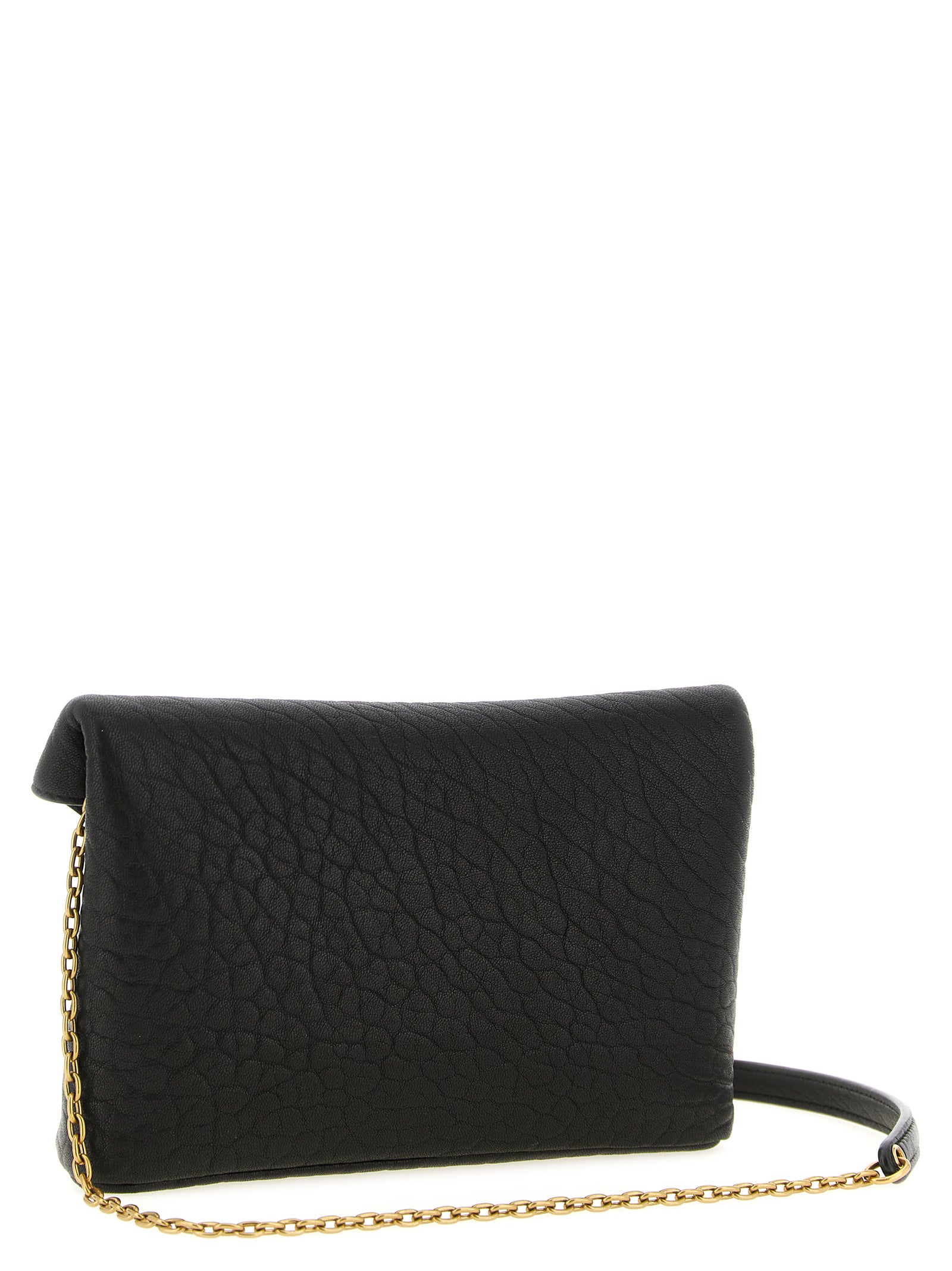 Black Lamb Leather Crossbody Bag