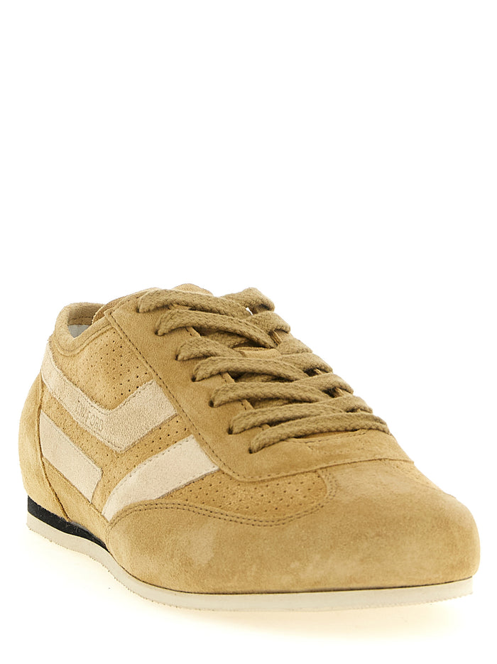 Tom Ford 97% calf leather sneaker in beige — view 2