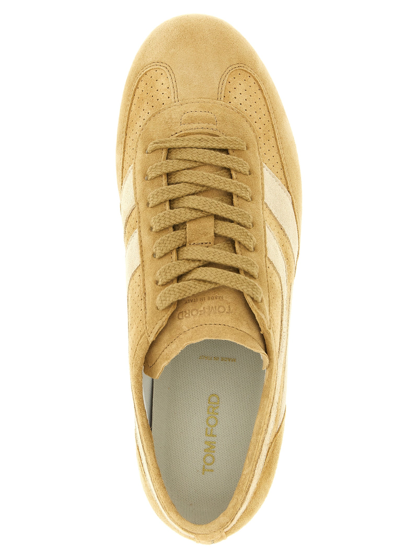 Tom Ford 97% calf leather sneaker in beige — view 4
