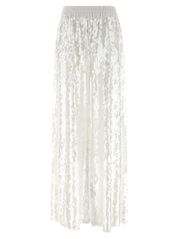 Norma Kamali 88% nylon trousers in white