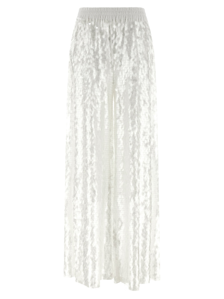 Norma Kamali 88% nylon trousers in white