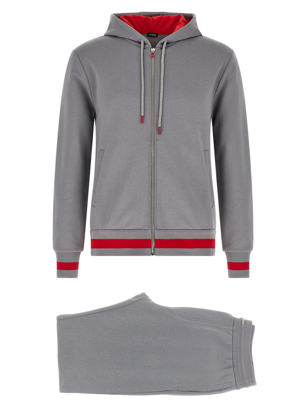 Kiton 100% cotton hoodie in gray