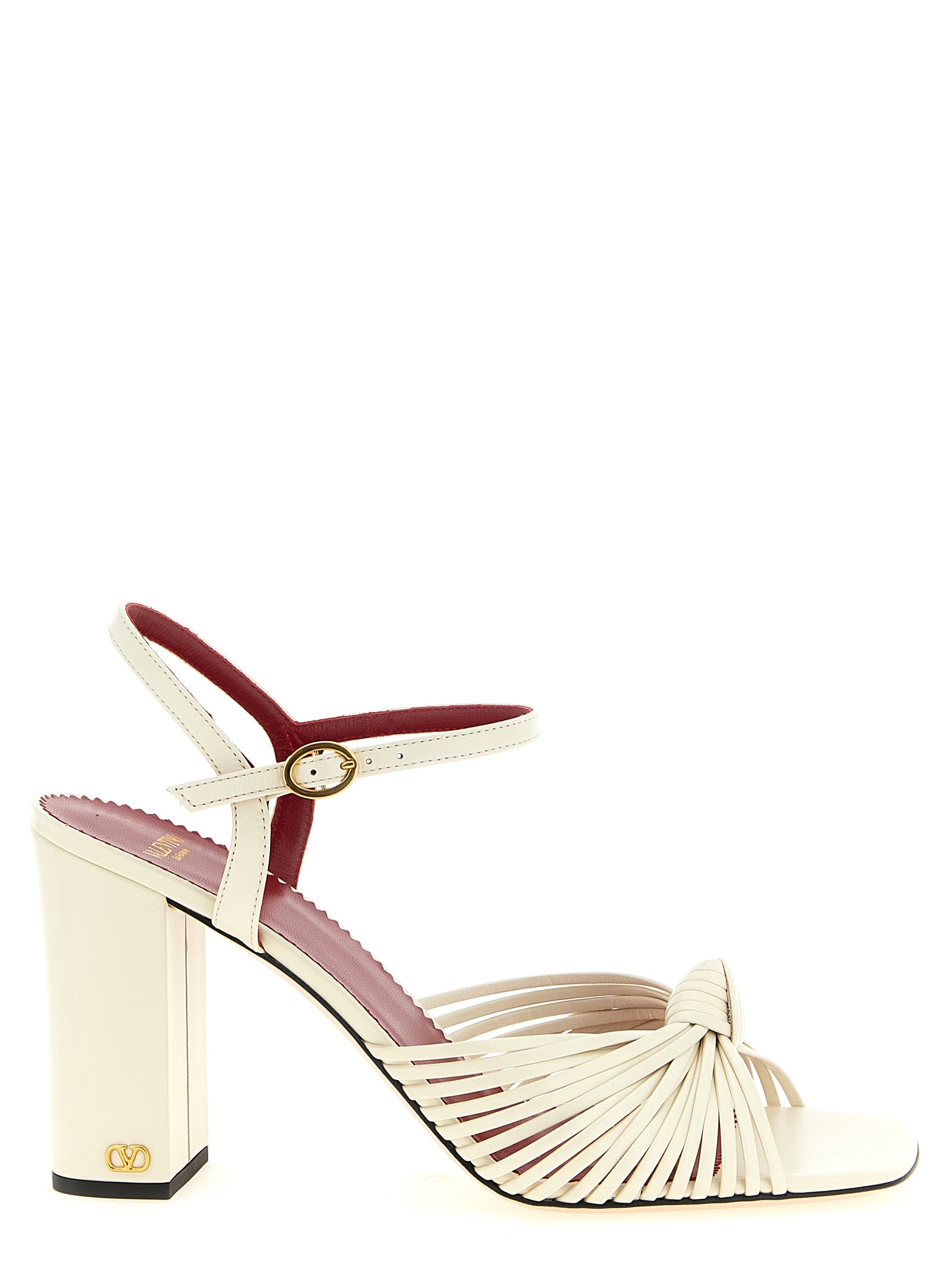 Valentino Garavani 100% goat leather sandal in white
