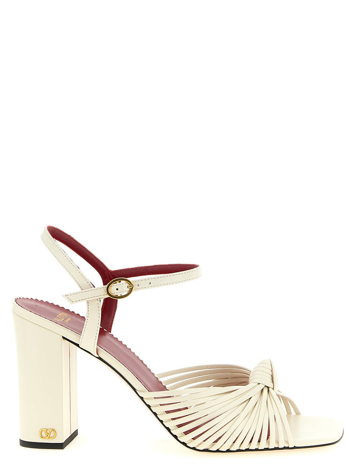 Valentino Garavani 100% goat leather sandal in white