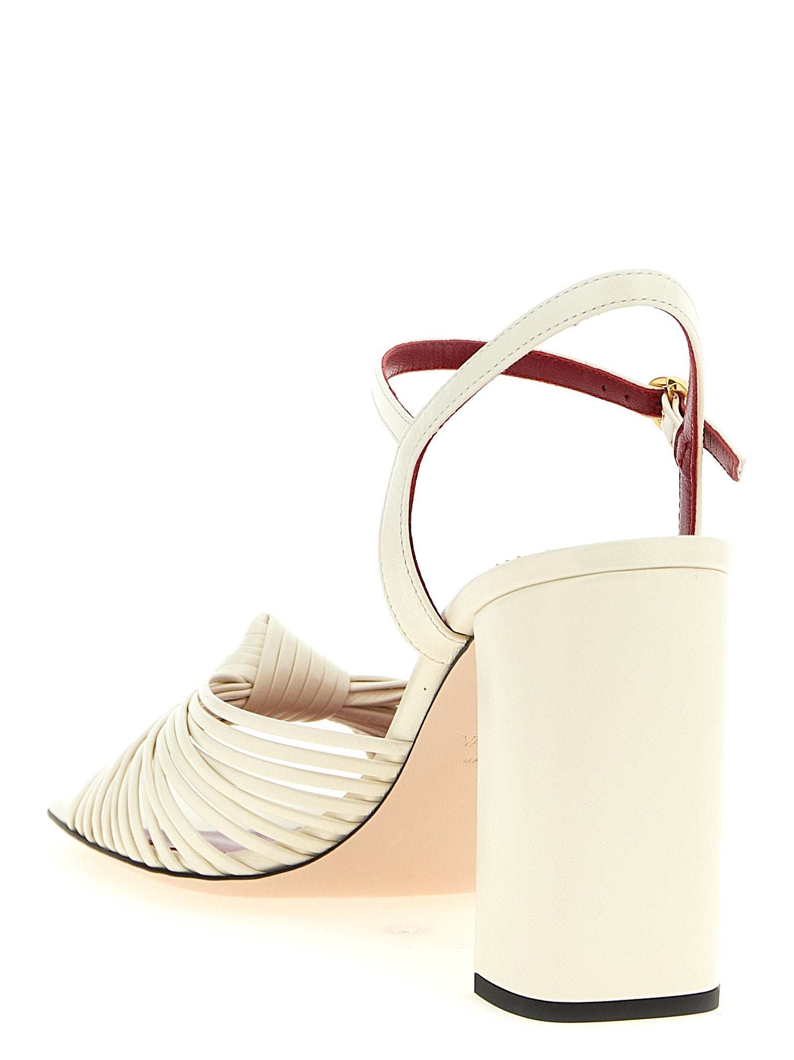 Valentino Garavani 100% goat leather sandal in white — view 3
