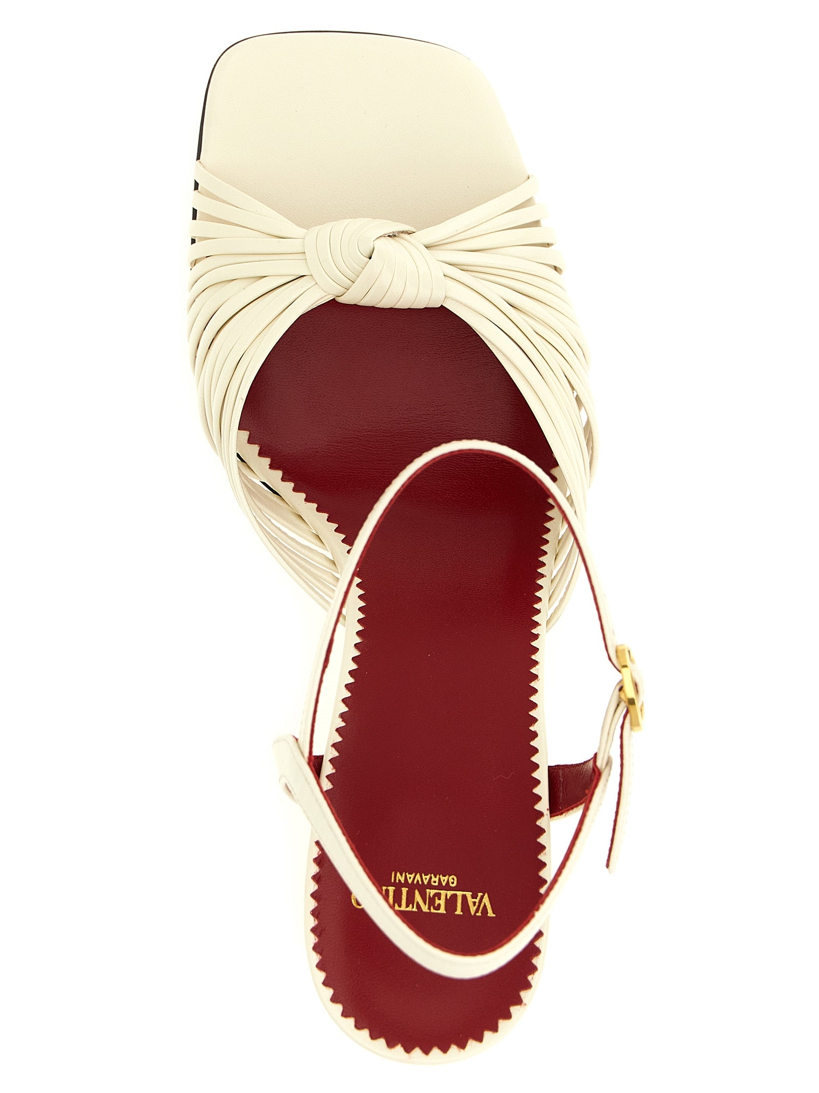 Valentino Garavani 100% goat leather sandal in white — view 4
