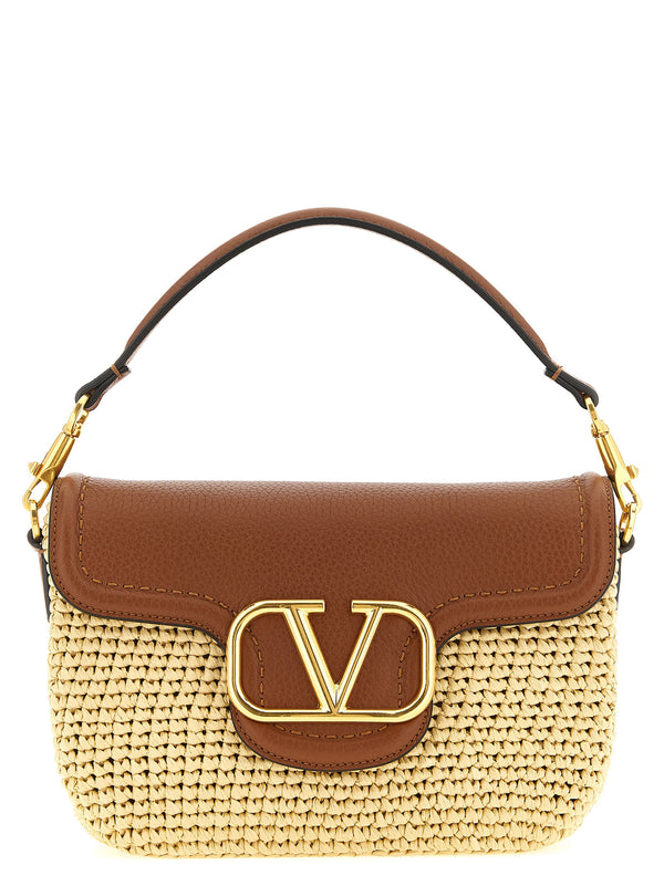 Valentino Garavani 100% viscose (synthetic raffia) shoulder bag in brown