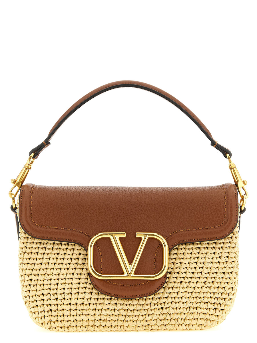 Valentino Garavani 100% viscose (synthetic raffia) shoulder bag in brown