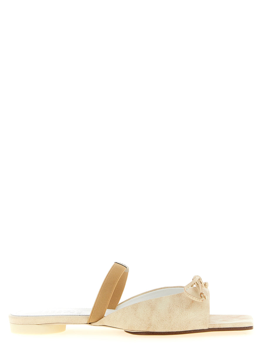 MM6 Maison Margiela 100% Cow Leather slide in beige