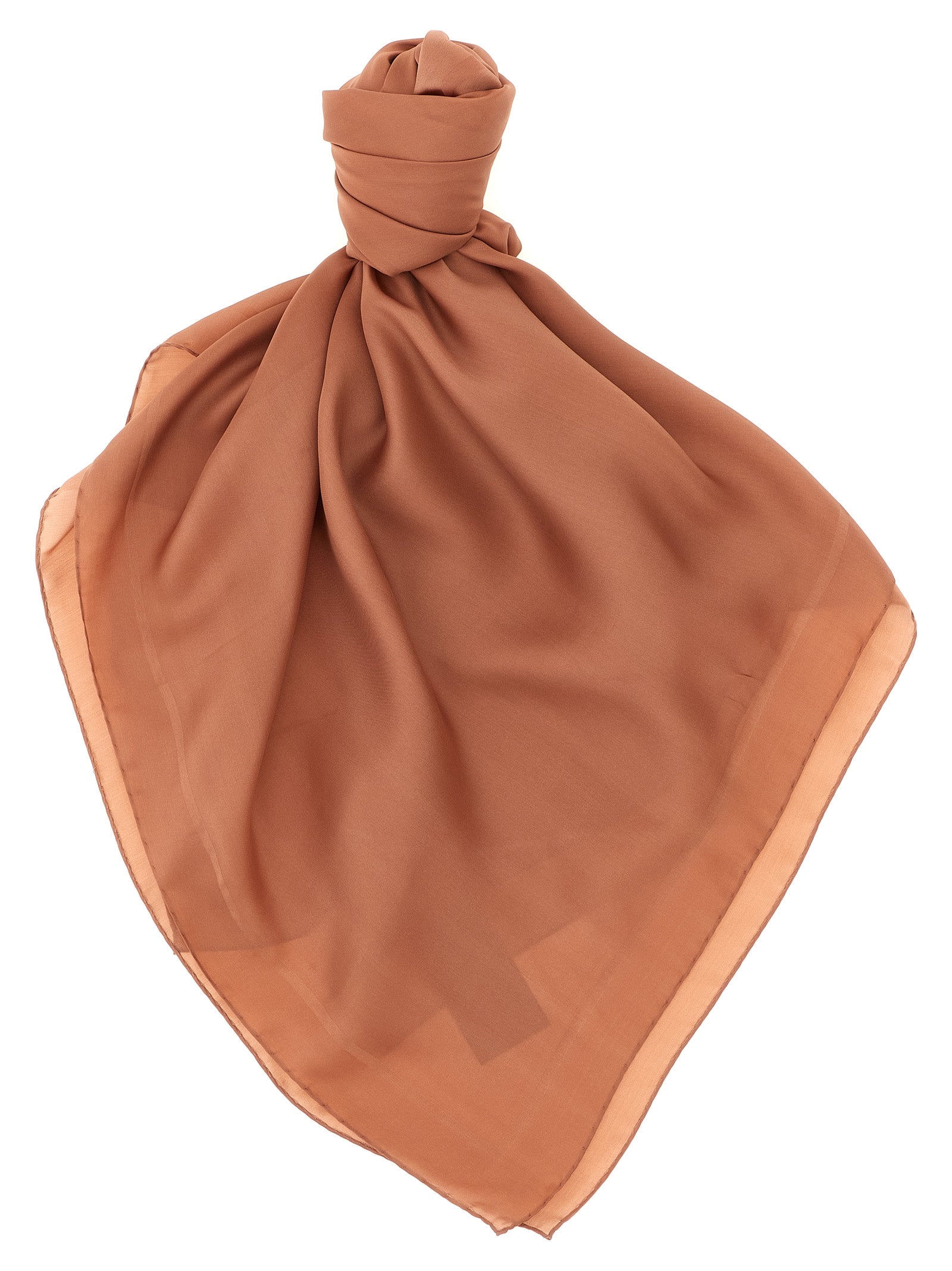 Saint Laurent 100% silk scarf in brown