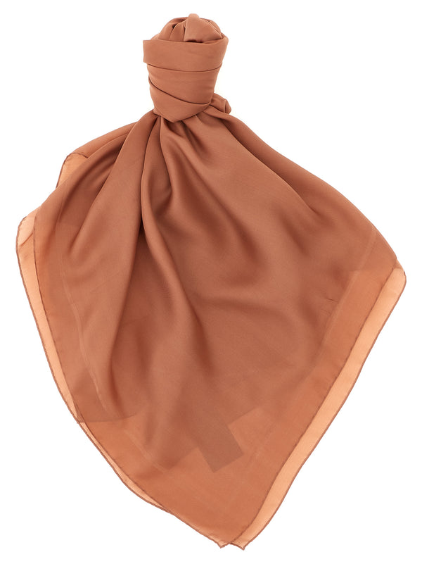 Saint Laurent 100% silk scarf in brown