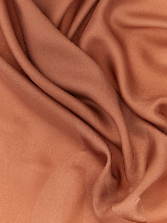 Saint Laurent 100% silk scarf in brown — view 2