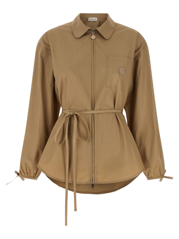 Moncler 100% cotton overshirt in beige
