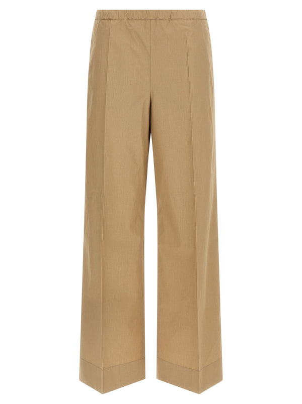Moncler 100% cotton trousers in beige
