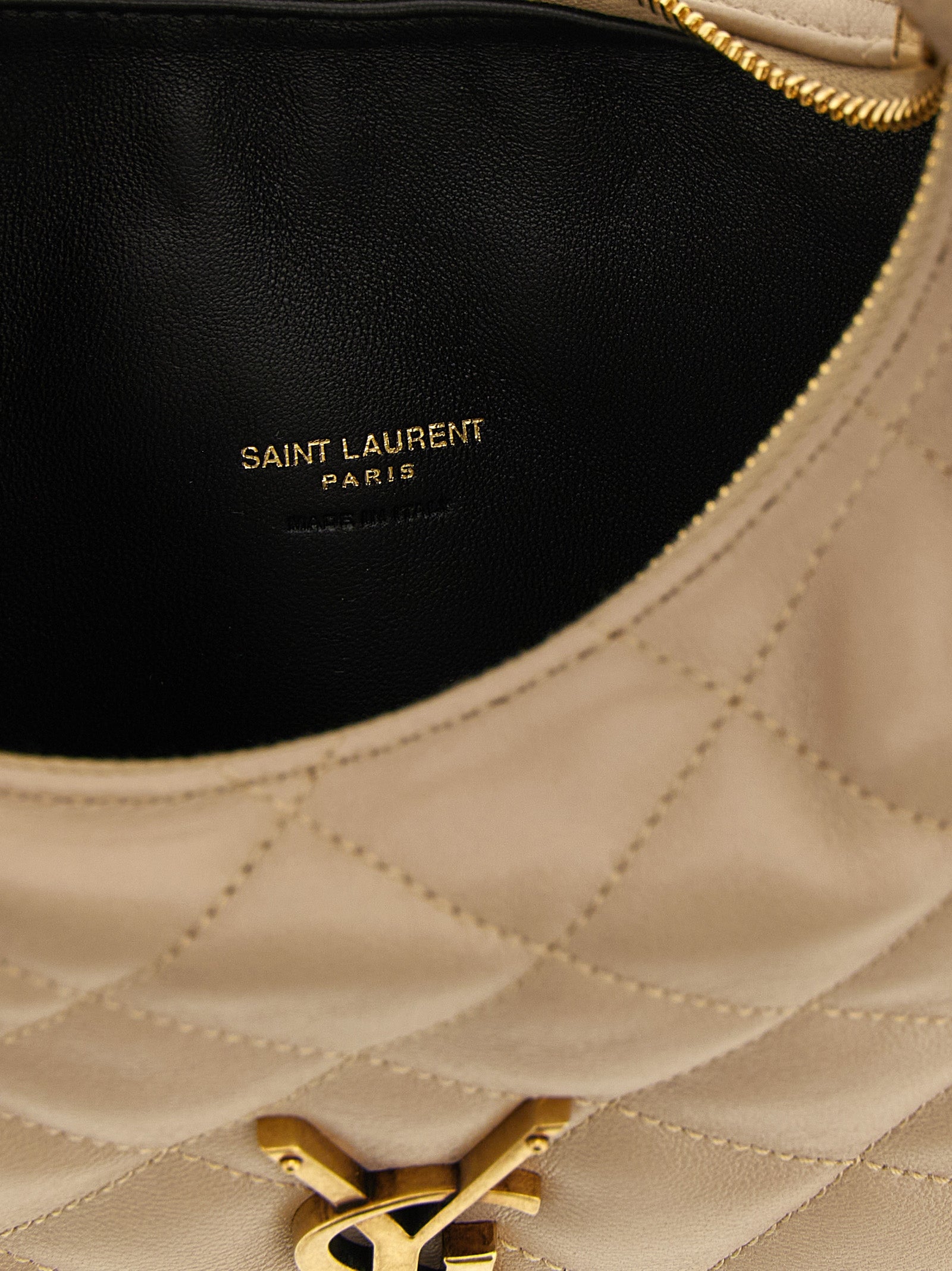 Beige Lamb Leather Handbag Bag