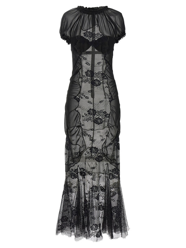 The Attico 52% cotton dress in black