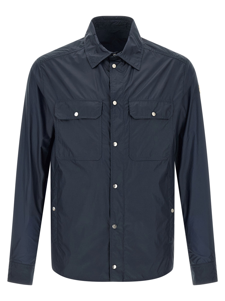 Moncler 100% polyamide overshirt in blue
