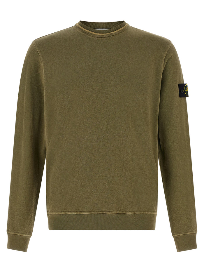 Stone Island 100% cotton sweatshirt in green