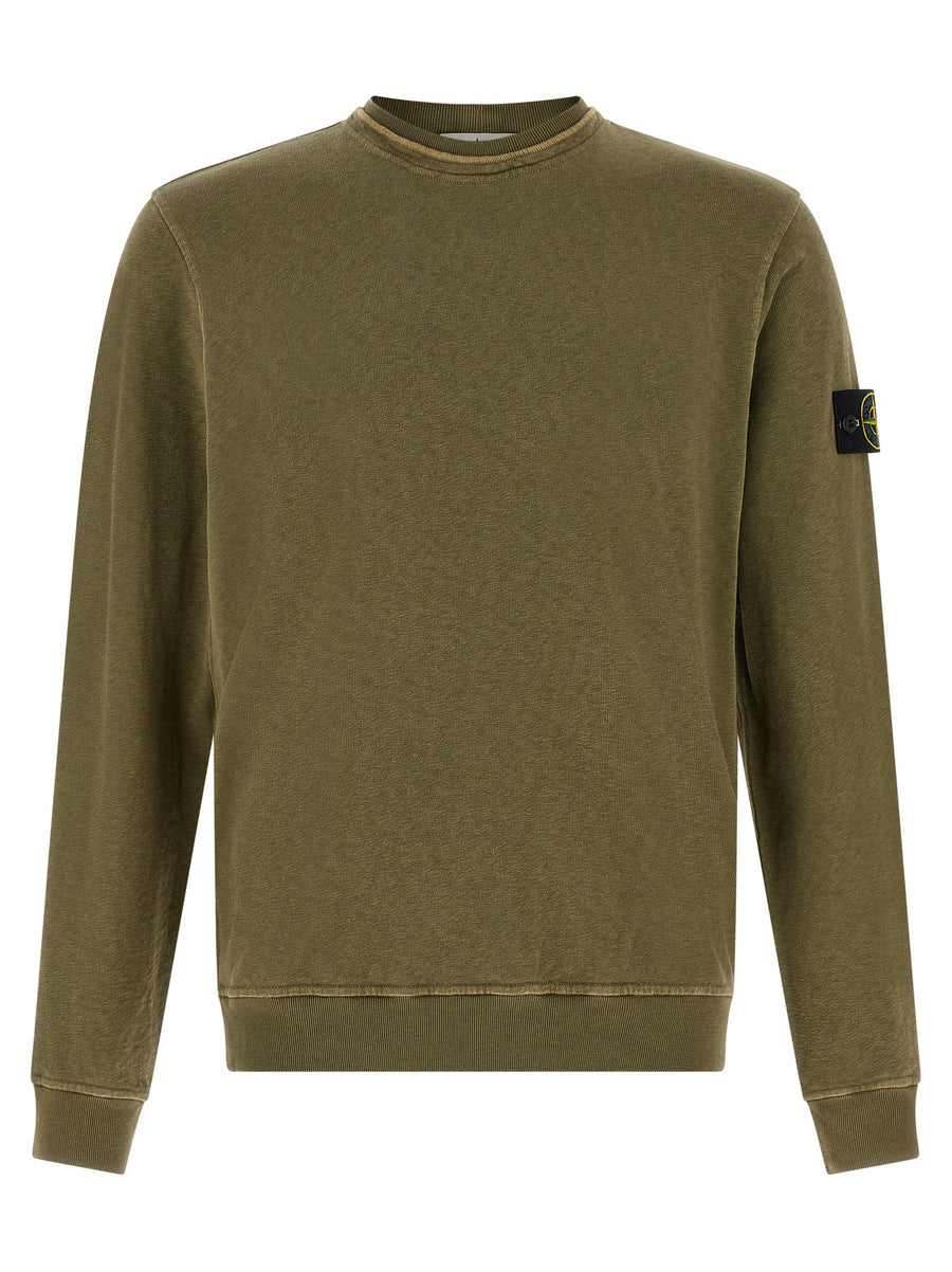Stone Island 100% cotton sweatshirt in green