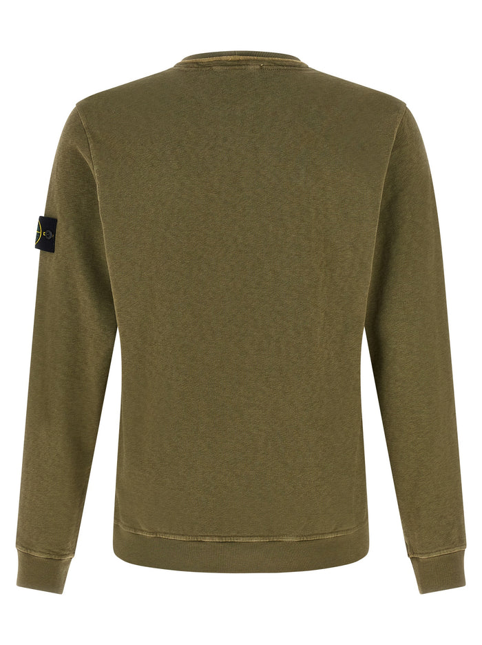 Stone Island 100% cotton sweatshirt in green — view 2