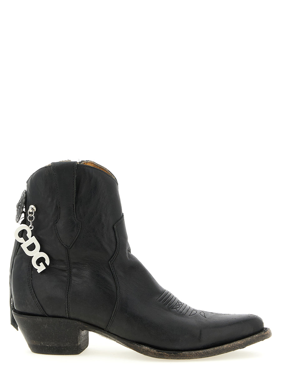 Comme des Garçons 100% cow leather boot in black