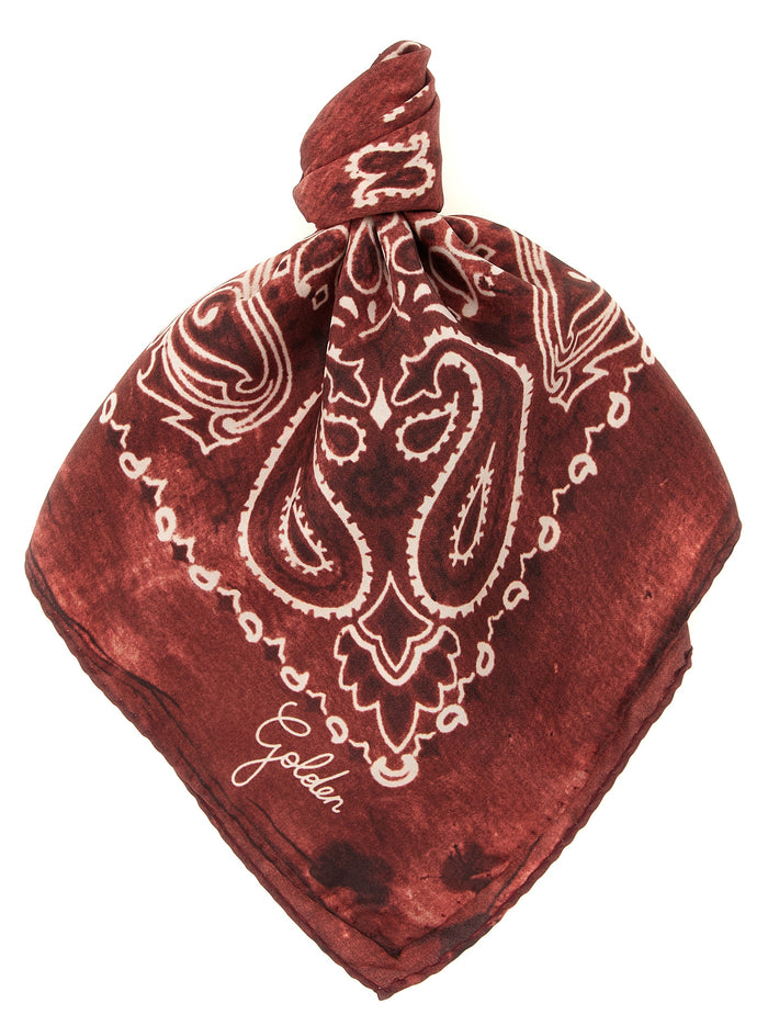 Golden Goose 100% Silk scarf in bordeaux