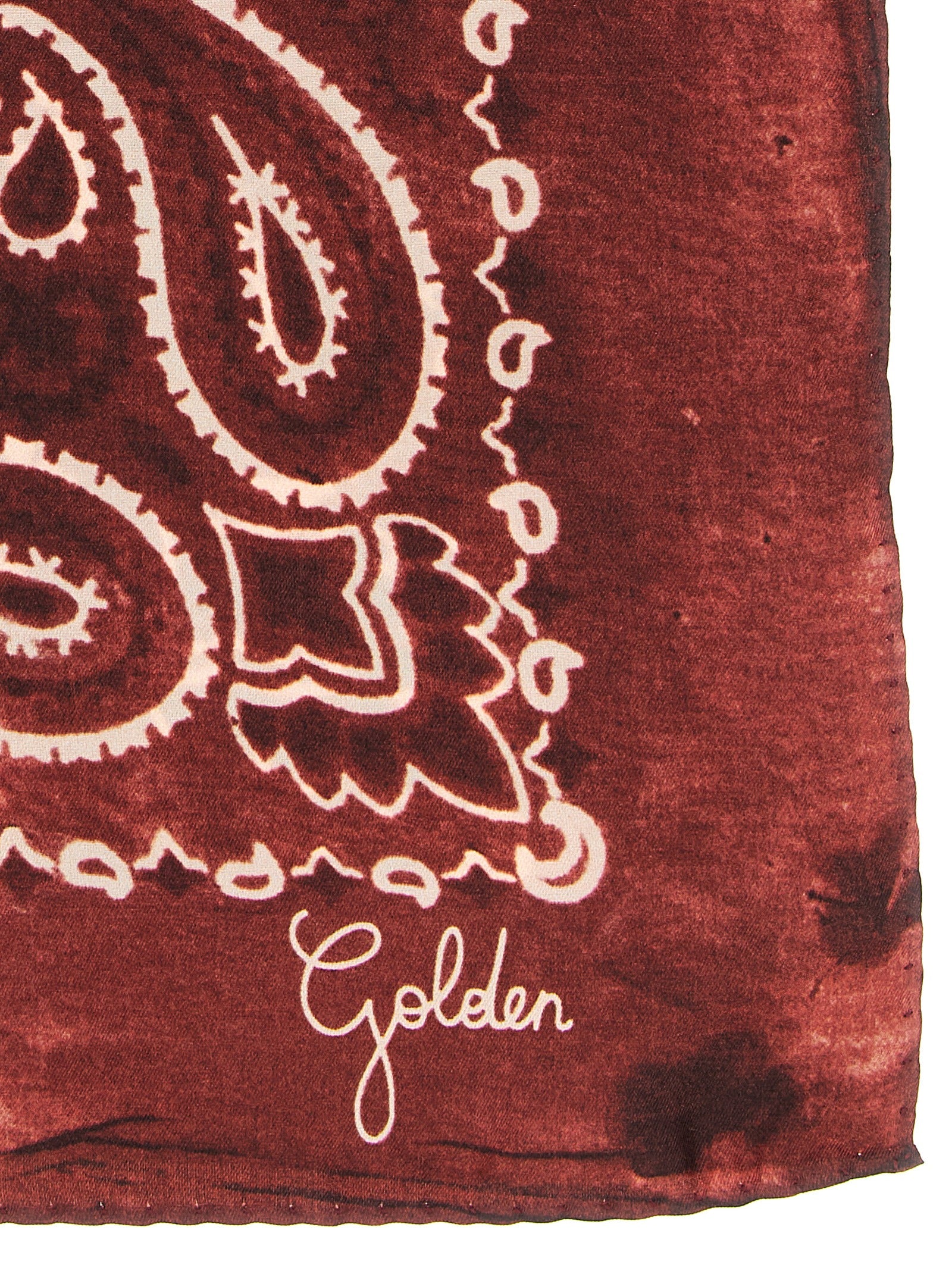 Golden Goose 100% Silk scarf in bordeaux — view 2