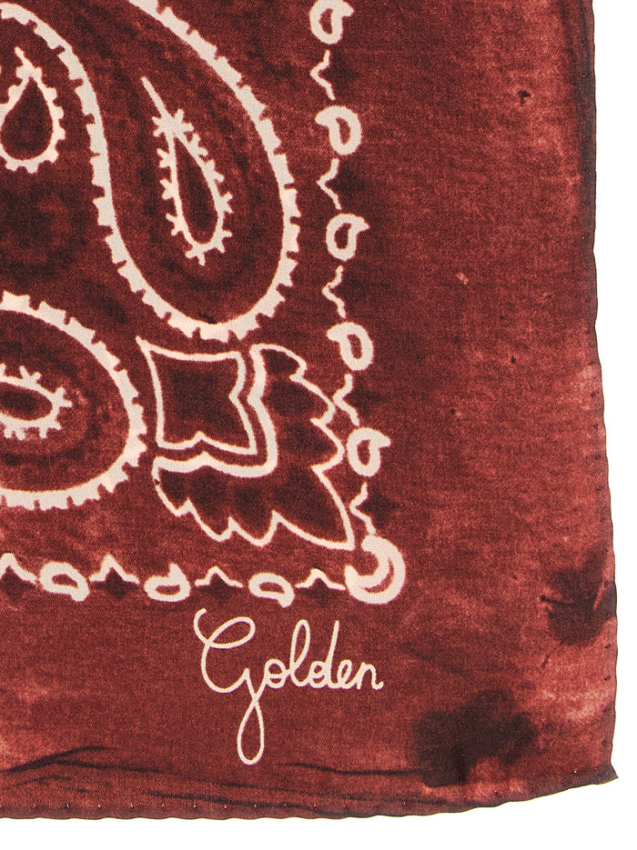 Golden Goose 100% Silk scarf in bordeaux — view 2