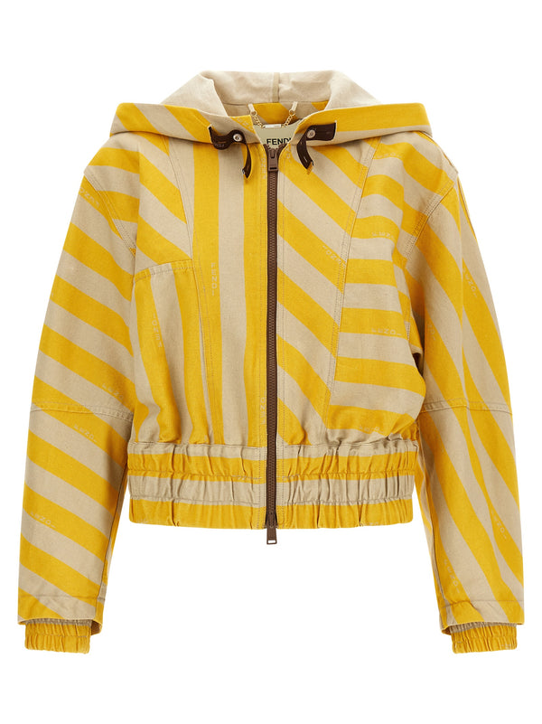 Fendi 68% cotton jacket in yellow