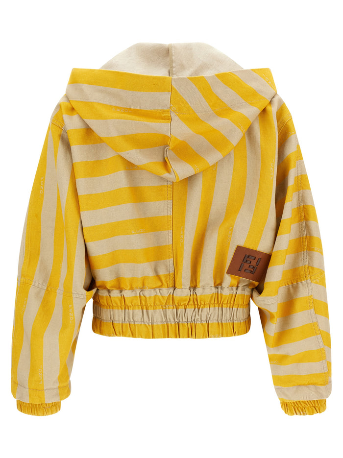 Fendi 68% cotton jacket in yellow — view 2