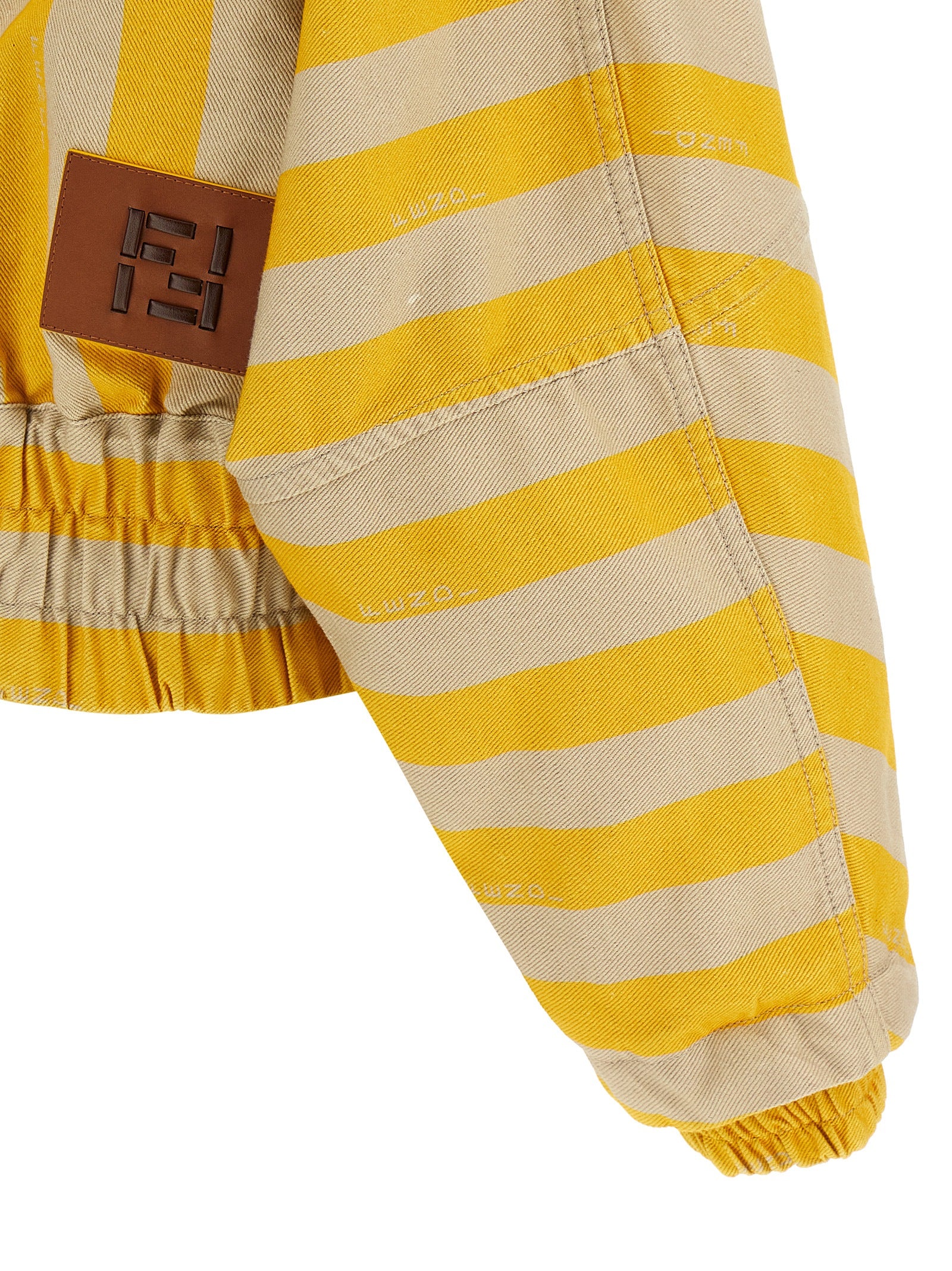 Fendi 68% cotton jacket in yellow — view 4