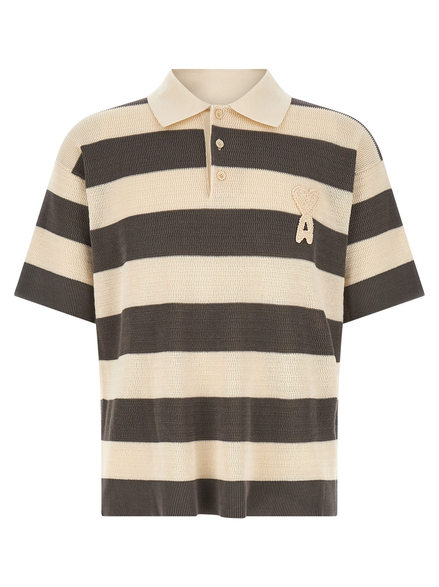 AMI Paris 100% cotton polo in gray