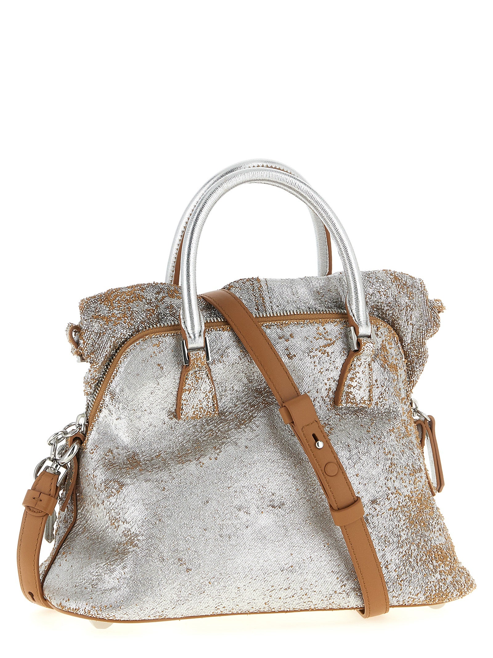 Silver Lambskin Handbag Bag