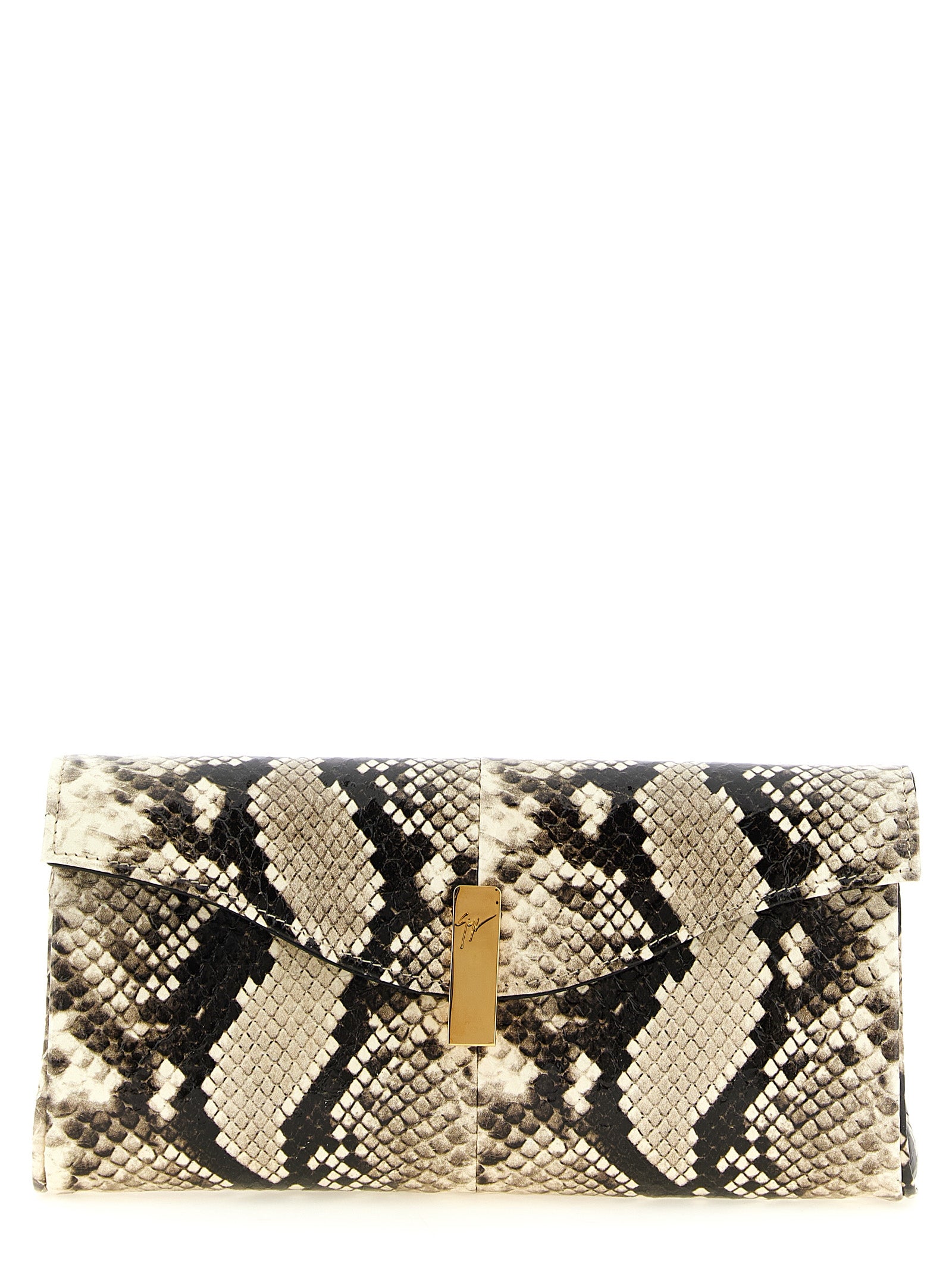 Multicolor Snake Skin Clutch Bag