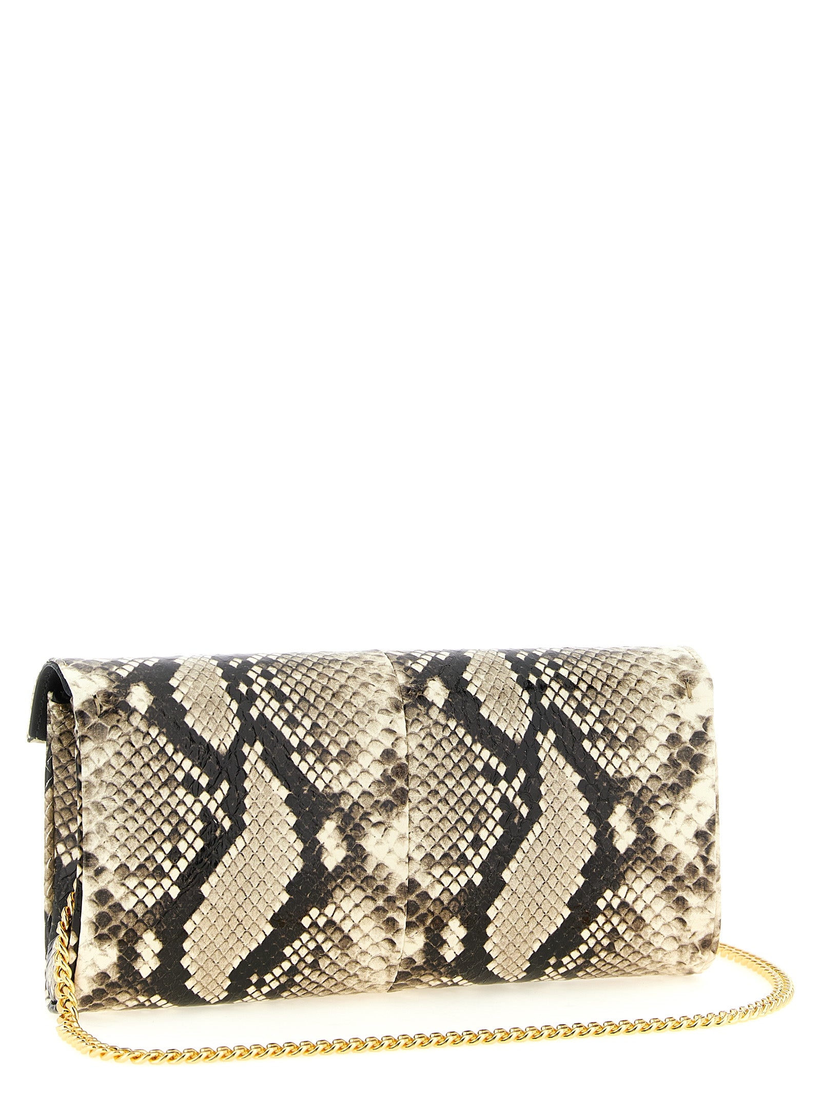 Multicolor Snake Skin Clutch Bag