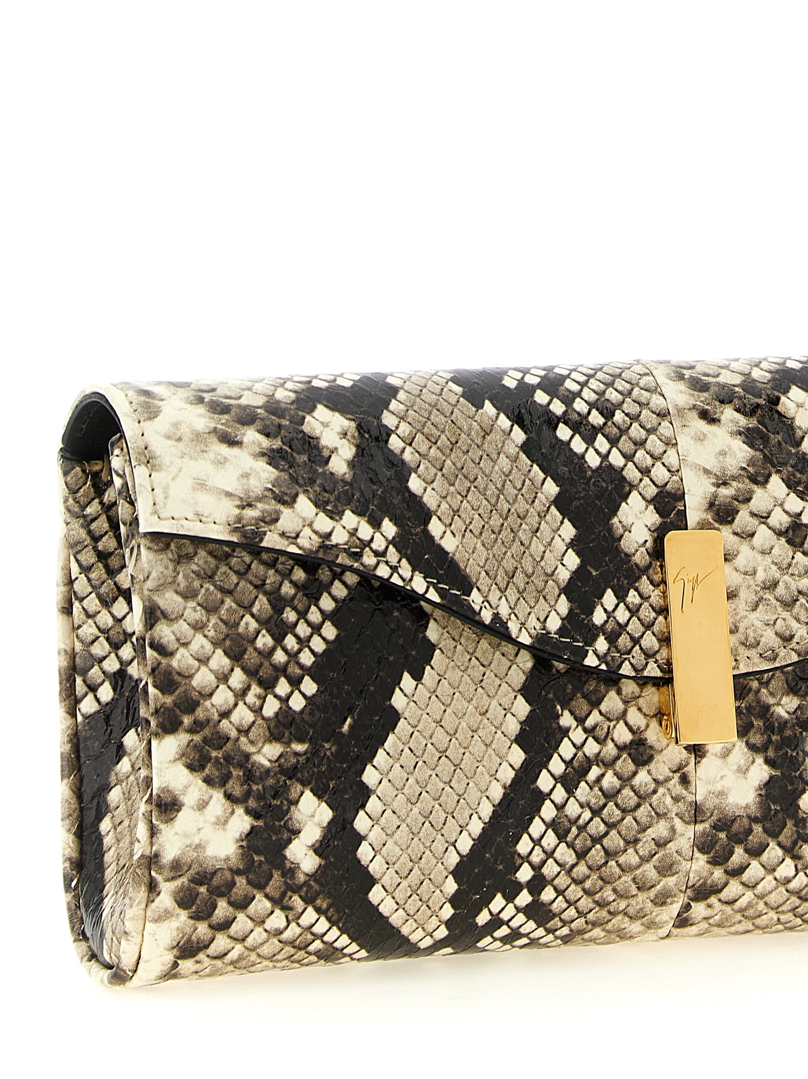Multicolor Snake Skin Clutch Bag