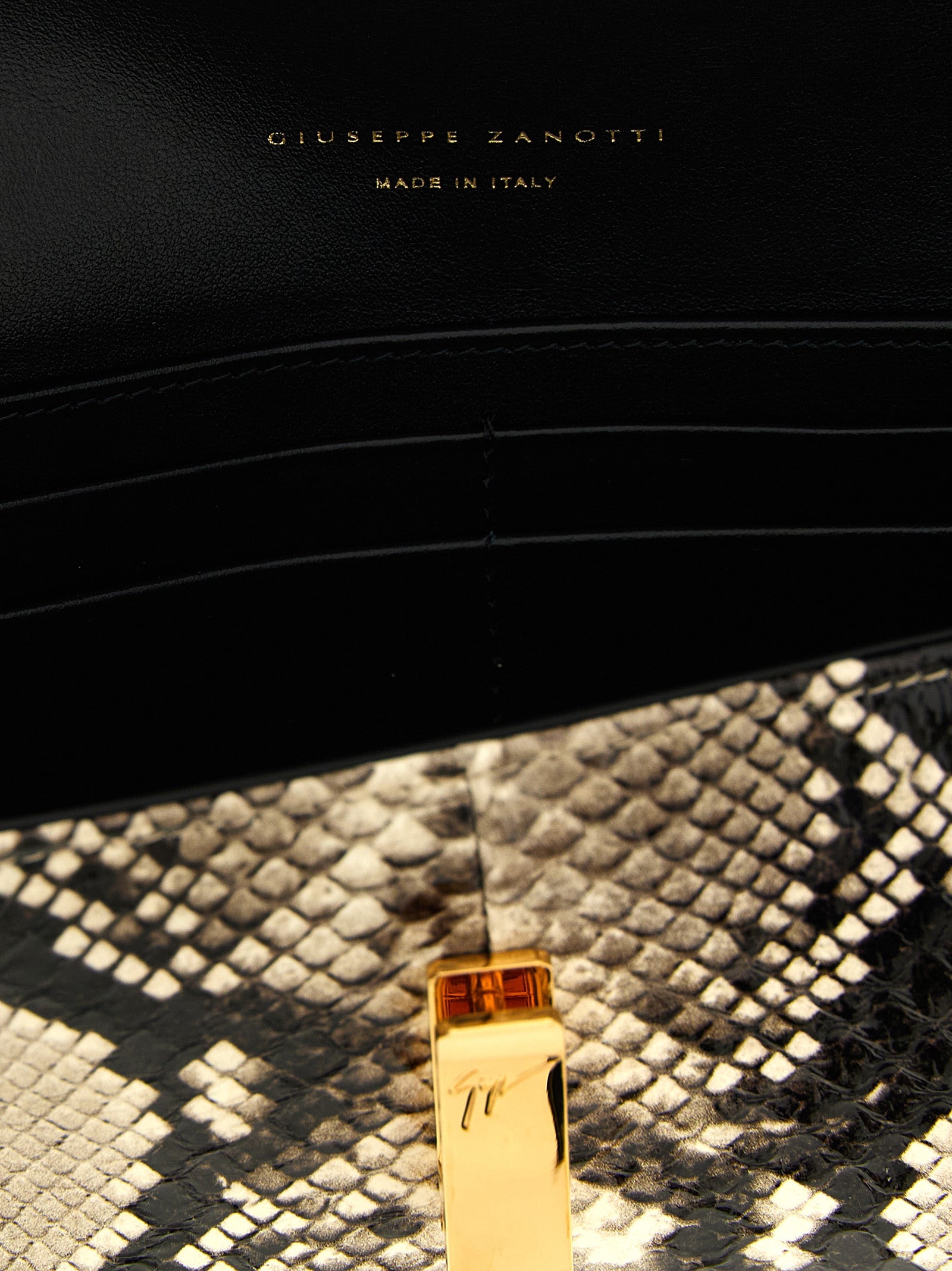 Multicolor Snake Skin Clutch Bag