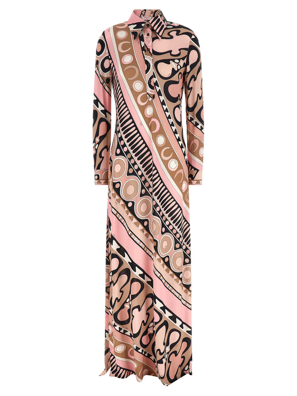 Emilio Pucci 96% Viscose shirt dress in pink