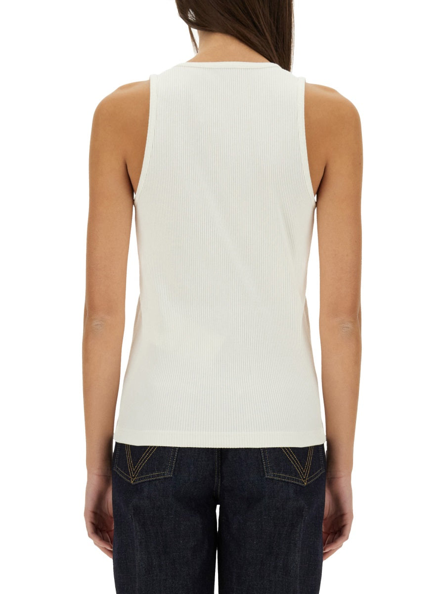 Top Ribbed Cotton Jersey White Tops