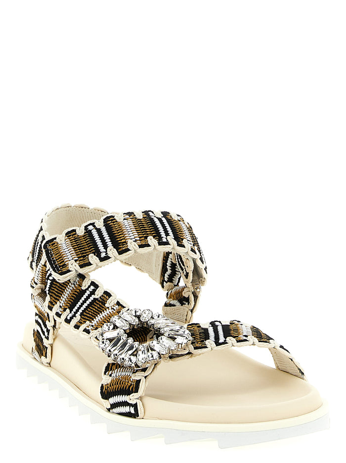 Roger Vivier 90% polyester sandal in multicolor — view 2