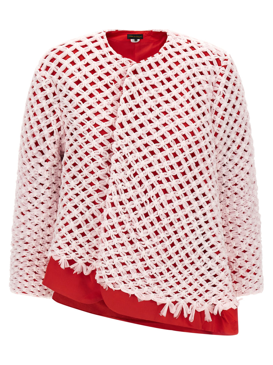 Comme des Garçons 100% Polyester blazer in red