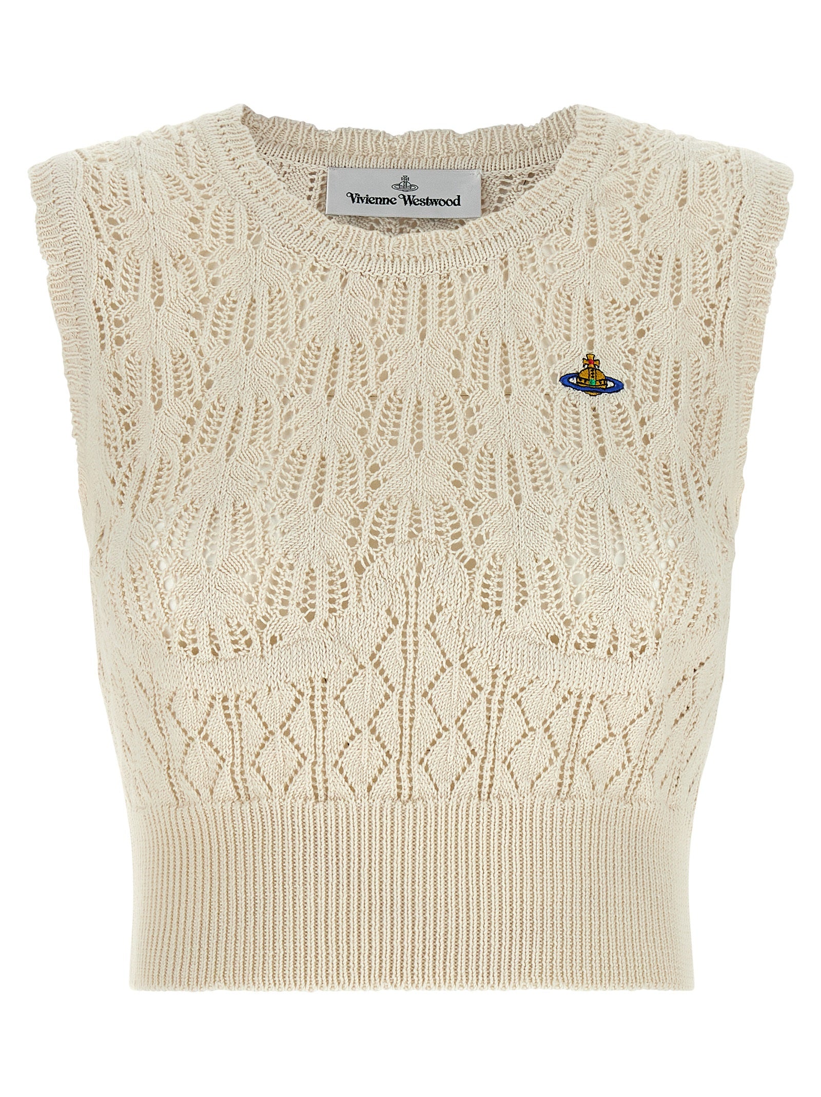 Vivienne Westwood 100% Cotton tank top in beige