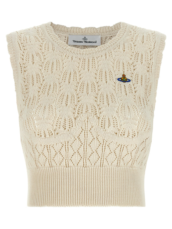 Vivienne Westwood 100% Cotton tank top in beige