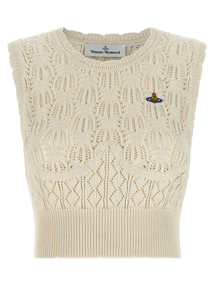 Vivienne Westwood 100% Cotton tank top in beige