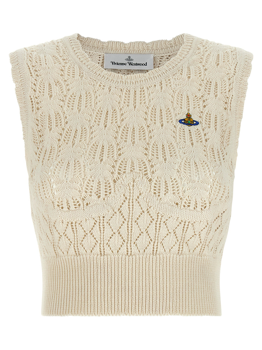 Vivienne Westwood 100% Cotton tank top in beige