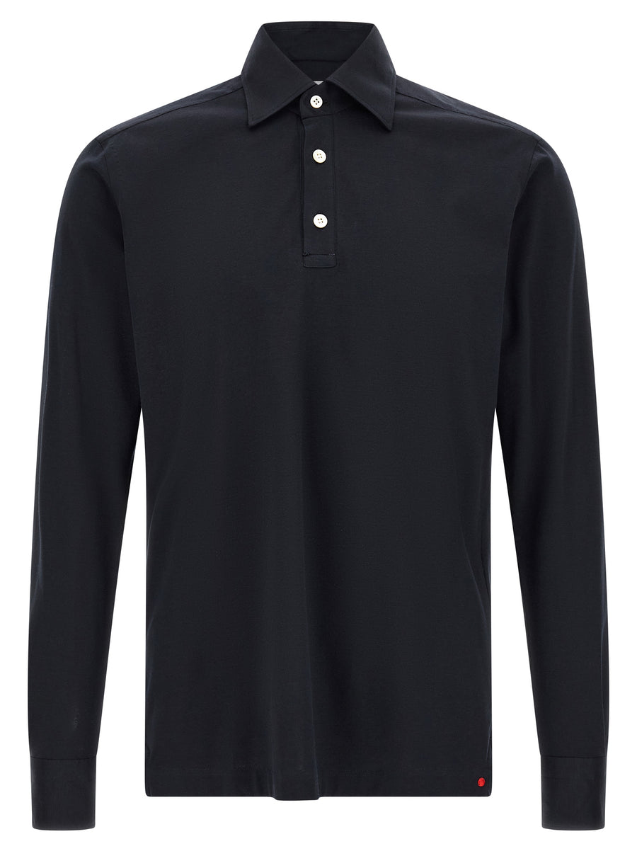 Kiton 100% Cotton polo shirt in black