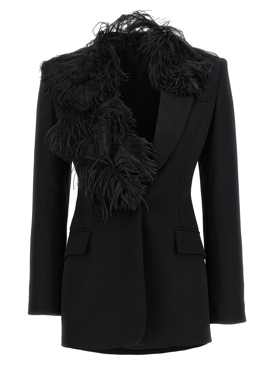 The Attico 100% Virgin Wool with viscose lining blazer in black