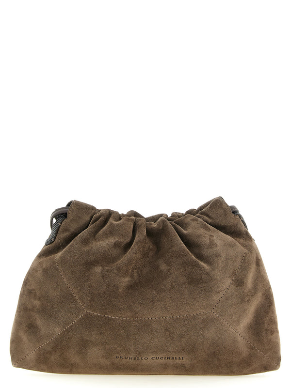 Brunello Cucinelli 100% calfskin leather clutch in brown